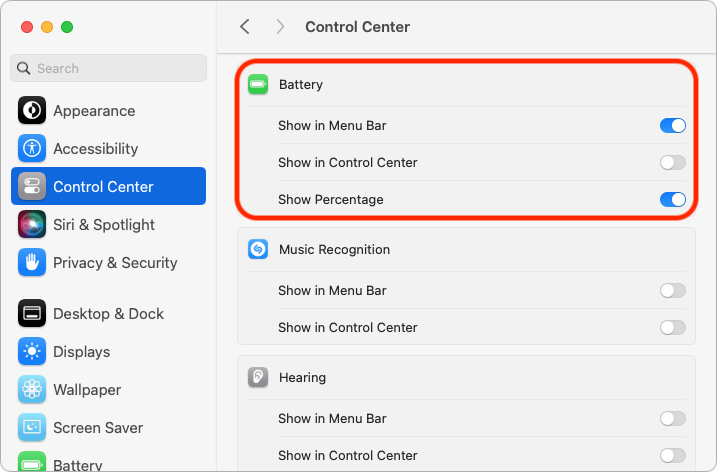 How to show battery % on Mac?