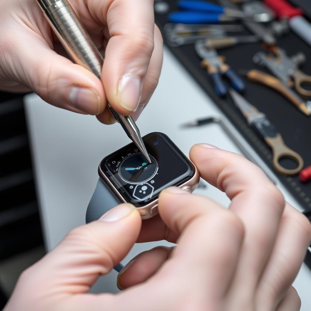 Certified technician performing iWatch repair in Bangalore