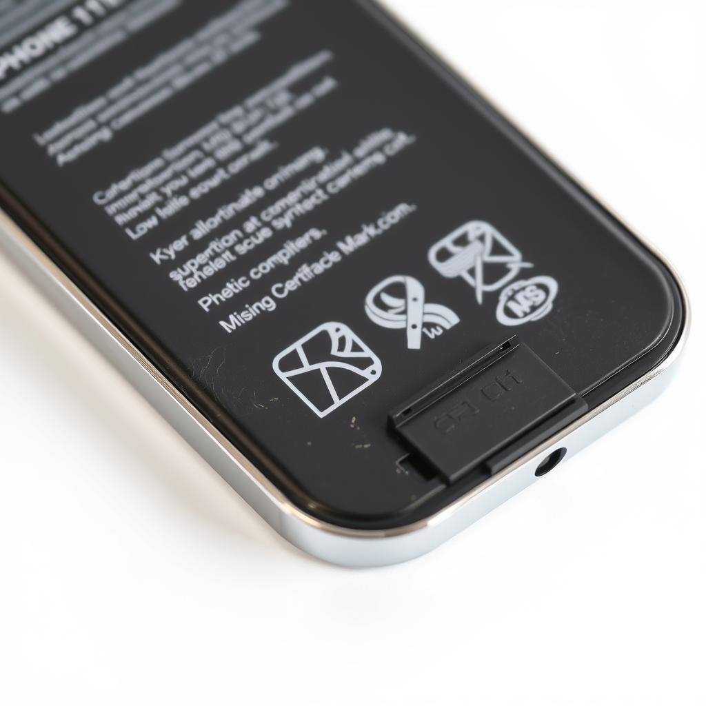 Low-quality counterfeit iPhone 11 battery showing defects