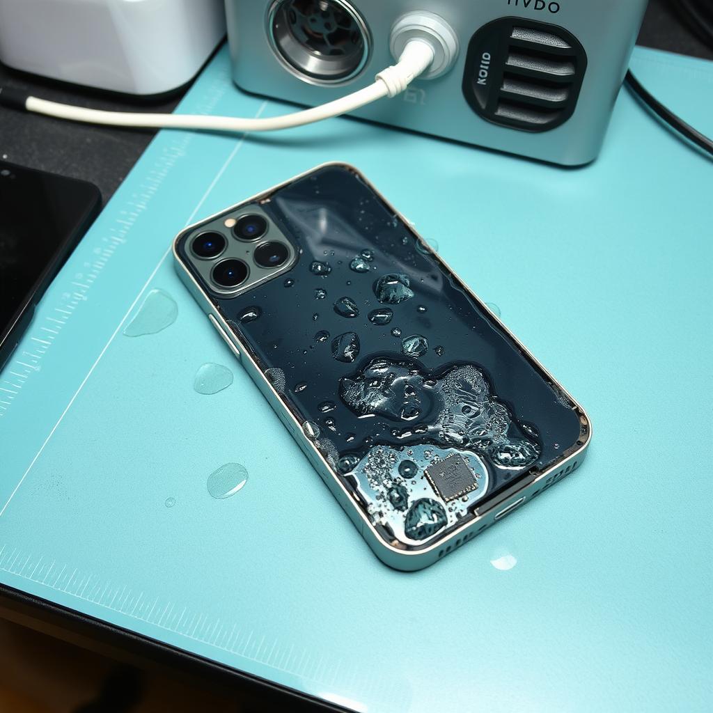 Water damaged iPhone being repaired at iFix India Bangalore Water damaged iPhone being repaired at iFix India Bangalore
