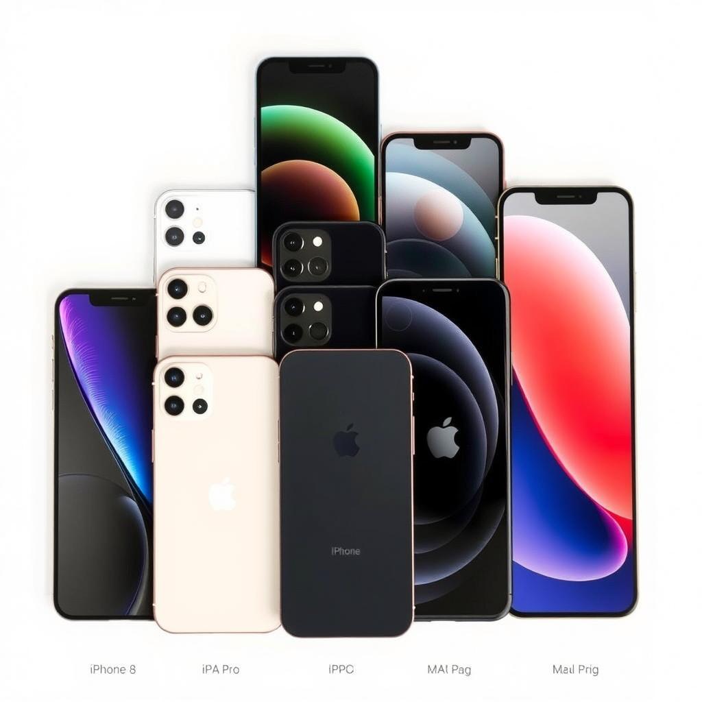 Different iPhone models showing price variation