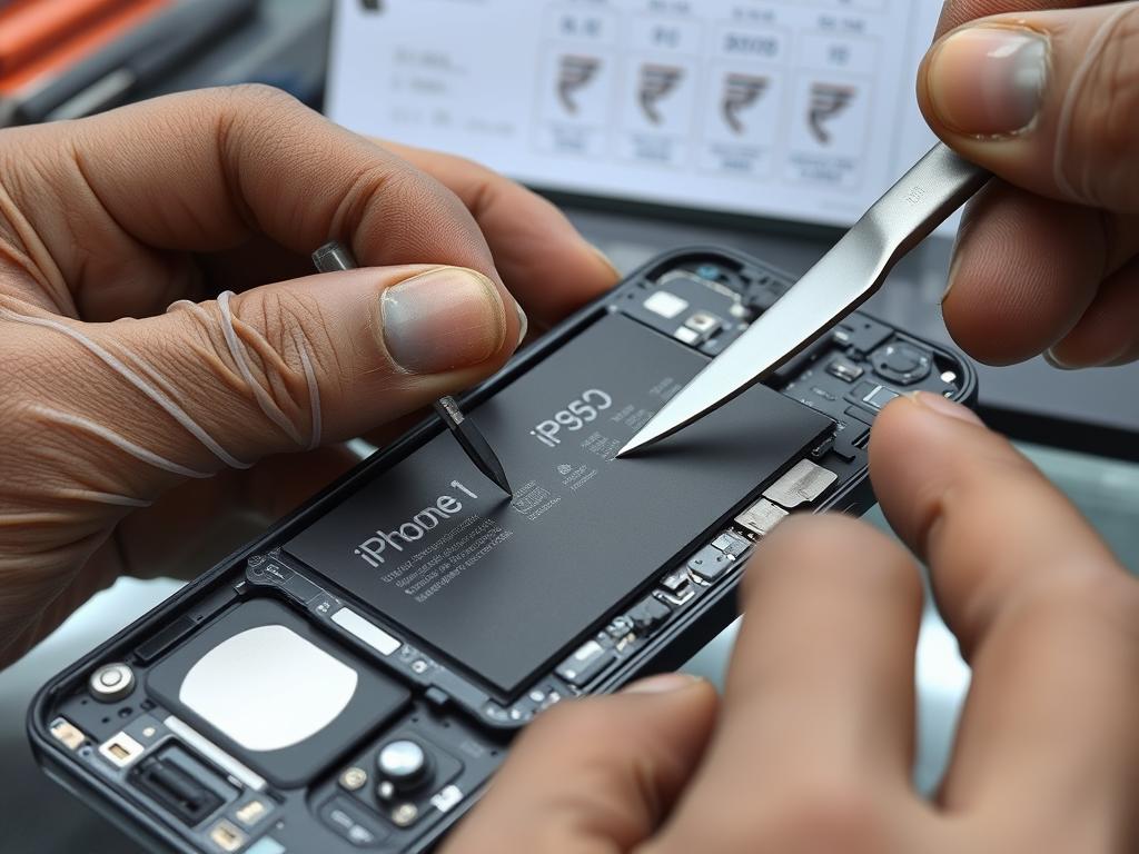 iPhone 17 battery replacement being performed at an authorized service center in India iPhone 17 battery replacement being performed at an authorized service center in India
