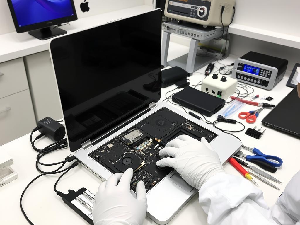 MacBook repair being performed at Apple Service Center in Bangalore MacBook repair being performed at Apple Service Center in Bangalore