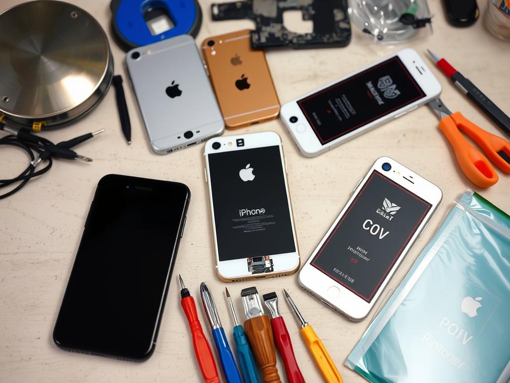 Older iPhone models (8, 7, 6) with battery replacement tools