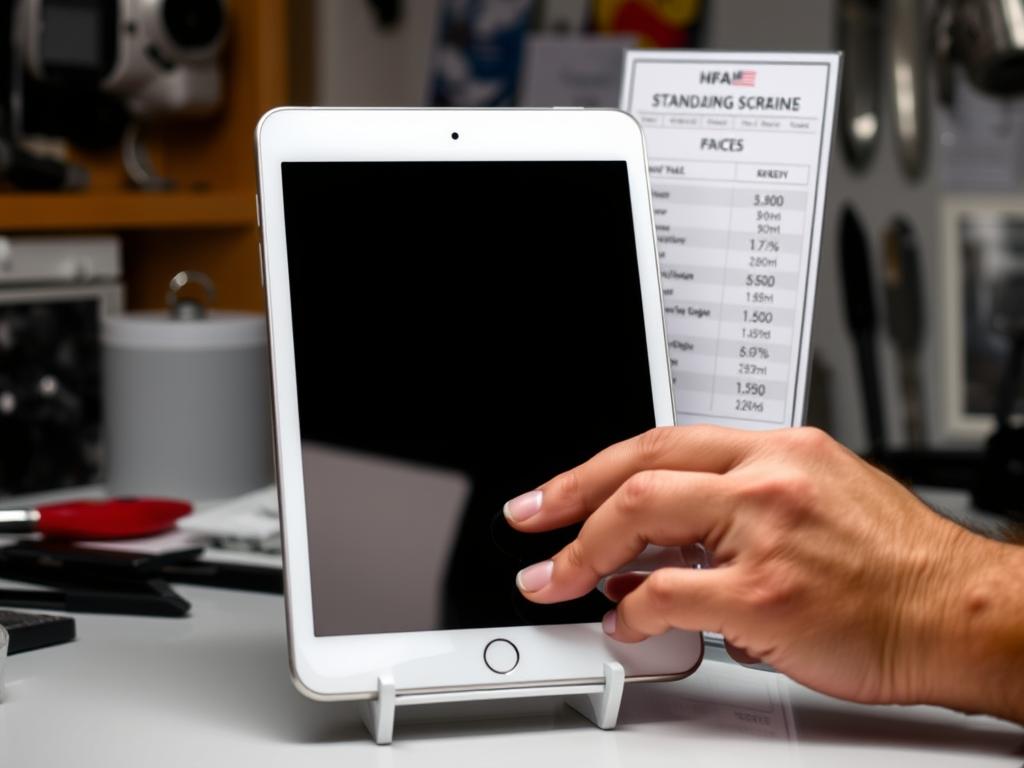 Standard iPad screen replacement process showing iPad screen replacement cost comparison