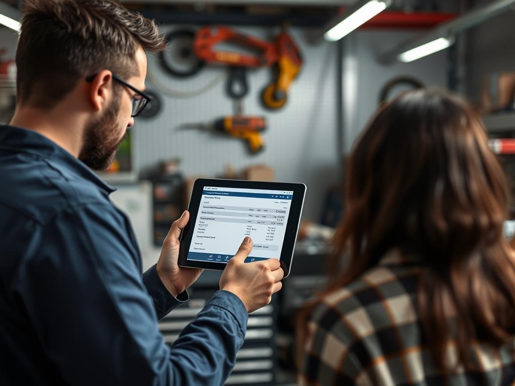 Technician providing Apple Watch repair quote to customer in India