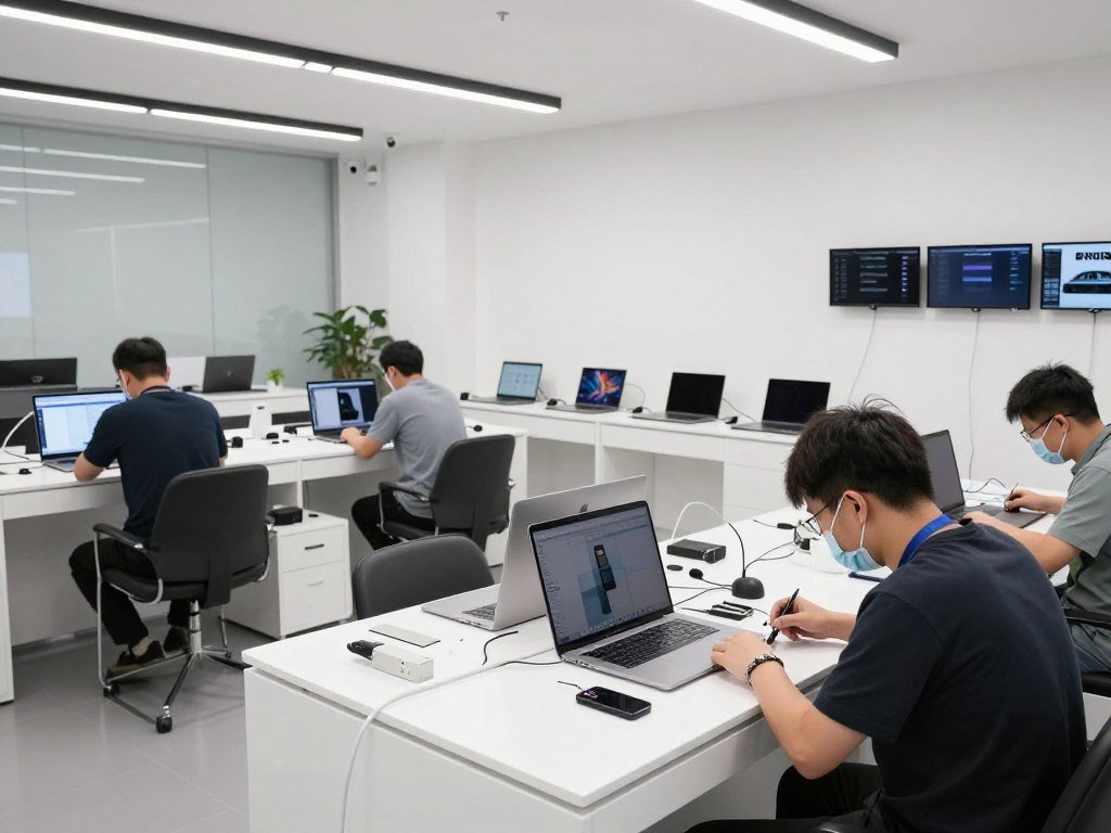Apple-specialized repair centre with various MacBook models