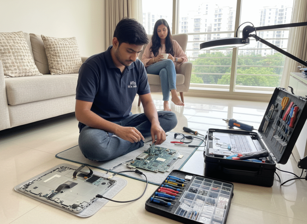 MacBook being repaired at home in Bangalore MacBook being repaired at home in Bangalore